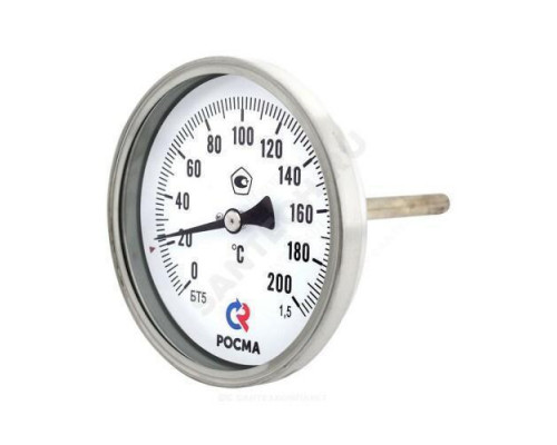 Термометр биметаллический осевой Дк100 L=46мм G1/2