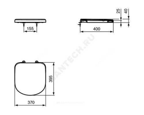 Сиденье для унитаза дюропласт с короткой проекцией TEMPO Ideal Standard T679901