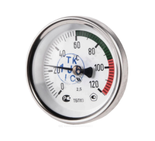 Термометр биметаллический осевой Дк100 L=50мм G1/2