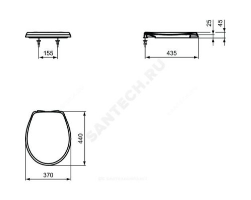 Сиденье для унитаза дюропласт микролифт Ideal Standard W303901