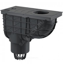 Трап РР ливневой канализации с ловушкой для листвы Дн 110 черный вертикальный выпуск Alca Plast AGV1