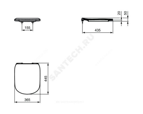 Сиденье для унитаза дюропласт TESI Ideal Standard T352801