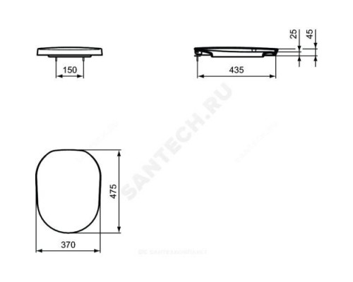 Сиденье для унитаза дюропласт микролифт TONIC Ideal Standard K706101