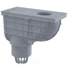 Трап РР ливневой канализации с ловушкой для листвы Дн 110 серый вертикальный выпуск Alca Plast AGV1S