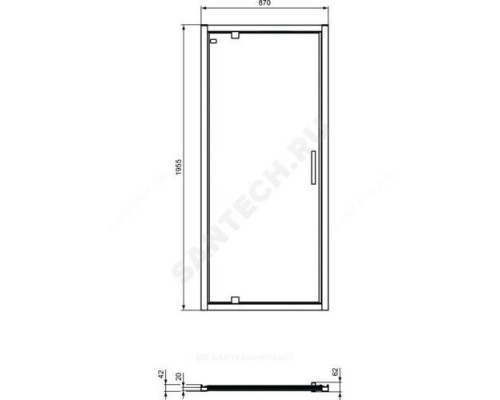 Дверь душевая CONNECT 2 PV Pivot 900 мм Ideal Standard K9270V3