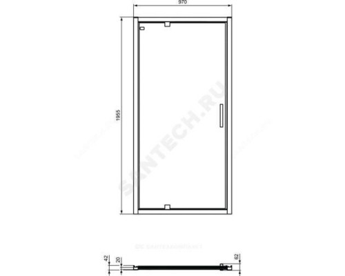 Дверь душевая CONNECT 2 PV Pivot 1000 мм Ideal Standard K9272V3