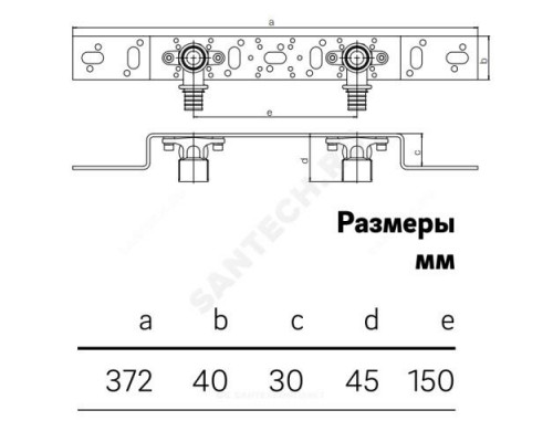 Водорозетка для PE-X труб аксиальная бронза Дн 16х1/2