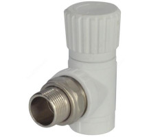 Клапан (вентиль) PP-R запорный белый НР Дн 20х1/2