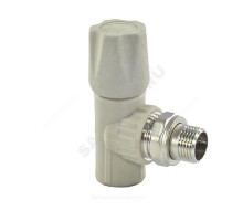 Клапан (вентиль) PP-R запорный серый НР Дн 20х1/2