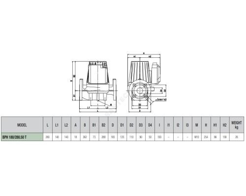 Насос циркуляционный с мокрым ротором BPH 180/280.50T PN10 3х230-400В/50Гц DAB 505929622