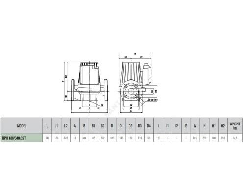 Насос циркуляционный с мокрым ротором BPH 180/340.65T PN10 3х230-400В/50Гц DAB 505949622