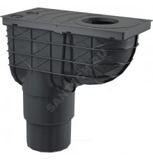 Трап РР ливневой канализации с ловушкой для листвы Дн 110-125 черный вертикальный выпуск Alca Plast AGV4