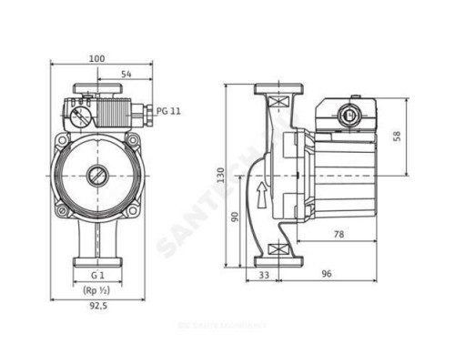 Насос циркуляционный с мокрым ротором STAR-STG 25/4 PN10 1х230В/50 Гц Wilo 4050265