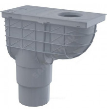 Трап РР ливневой канализации с ловушкой для листвы Дн 110-125 серый вертикальный выпуск Alca Plast AGV4s
