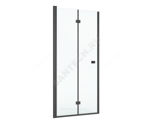 Дверь душевая Capital 900х1950мм прозрачное стекло профиль черный Roca M4509016M