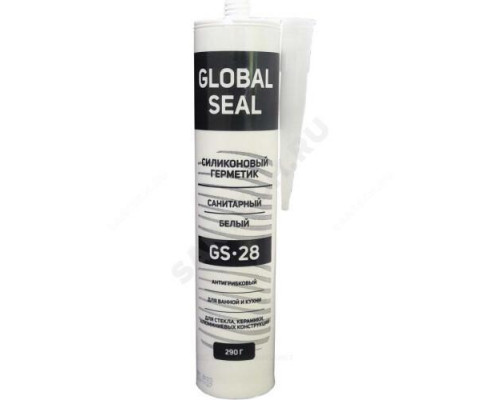 Герметик силиконовый санитарный GS28 290гр белый GlobalSeal