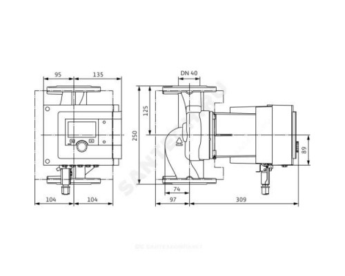 Насос циркуляционный с мокрым ротором для ГВС Stratos MAXO-Z 40/0,5-12 PN16 1х230В/50 Гц Wilo 2186316