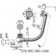 Слив-перелив для ванны плоский полуавтоматический (тросик) с переходной трубкой 10гр. 40/50 Alca Plast A565CRM1-120