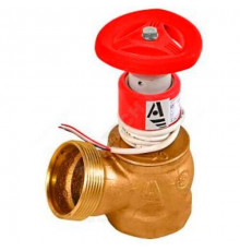 Клапан пожарный латунь угловой 125 гр КПЛ 65-1 Ду 65 1,6 МПа муфта-цапка с датчиком положения ДППК 23 Апогей 110006