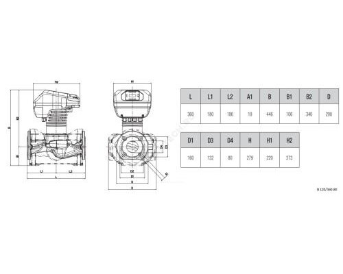 Насос циркуляционный с мокрым ротором B 120/360.80 M PN16 1x220-240В/50/60 Гц DAB 60150991