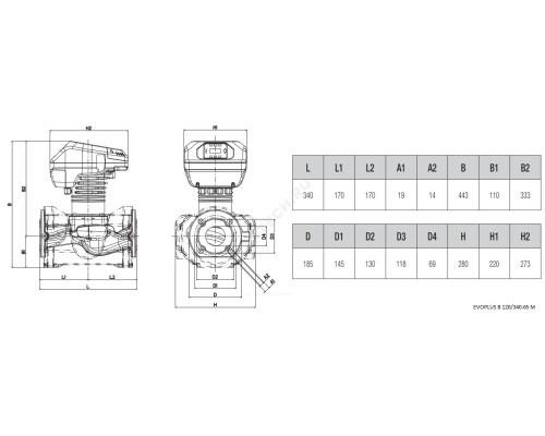 Насос циркуляционный с мокрым ротором EVOPLUS B 120/340.65 M PN16 1x220-240В/50/60 Гц DAB 60150981