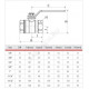 Кран шаровой латунь никель газ R950 Ду 20 Ру12 ВР полнопроходной рычаг Giacomini R950X004