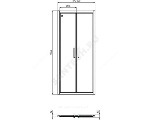 Дверь душевая CONNECT 2 Saloon door 900 мм Ideal Standard K9294V3