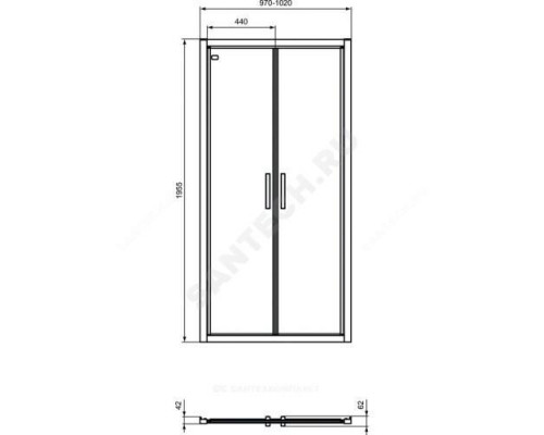 Дверь душевая CONNECT 2 Saloon door 1000 мм Ideal Standard K9296V3