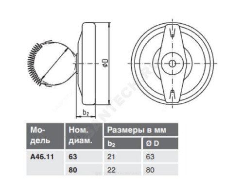 Термометр биметаллический накладной Дк63 120С А46.11 Wika 36638736