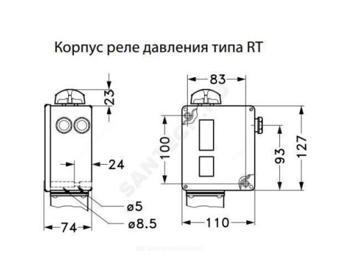 Реле давления дифференциальное RT260A 0.5-6 2х3/8