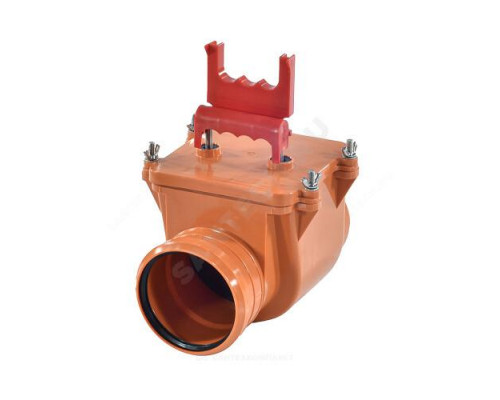 Клапан PP-H обратный канализационный коричневый для НПВХ и PP-H Дн 110 б/нап в/к
