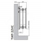 Радиатор стальной панельный Ventil Compact VC тип 22 400х900 Qну=1657 Вт ниж/п в комплекте кронштейн. встроенный вентиль RAL 9016 (белый) Heaton Plus