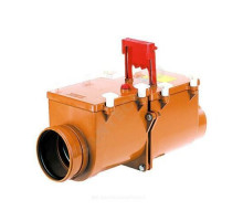 Клапан обратный канализационный коричневый Дн 110 б/нап 2камер с фиксатором,2люк HL 710.2