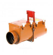 Клапан обратный канализационный коричневый Дн 110 б/нап 2-х камерный, с заслонкой из нерж стали, 2-мя лючками HL 710.2
