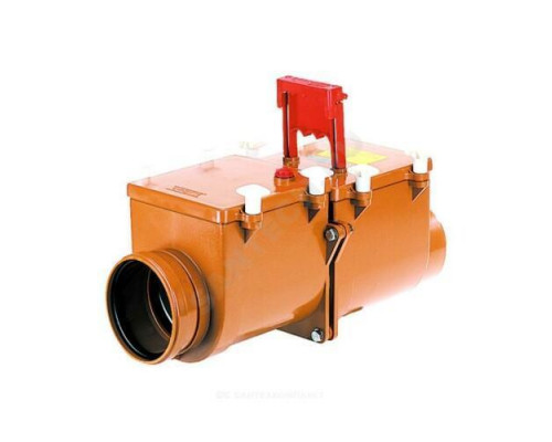 Клапан обратный канализационный коричневый Дн 110 б/нап 2камер с фиксатором,2люк HL 710.2