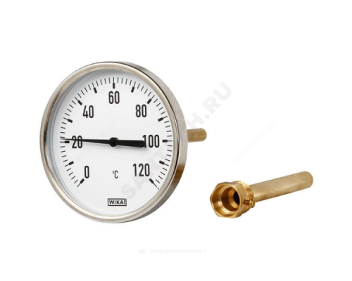 Термометр биметаллический осевой Дк80 L=60мм G1/2