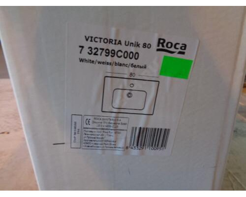 Умывальник меб Victoria-N 80 1/отв б/к,на углах поцарапан. Непрокрасы эмали Roca 32799C000