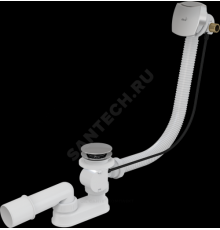 Слив-перелив для ванны плоский полуавтоматический (тросик) с переходной трубкой 10гр. 40/50 Alca Plast A564CRM1-80