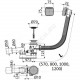 Слив-перелив для ванны плоский полуавтоматический (тросик) с переходной трубкой 10гр. 40/50 Alca Plast A566-112122-80