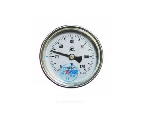 Термометр биметаллический осевой Дк80 L=60мм G1/2