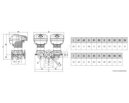 Насос циркуляционный с мокрым ротором EVOPLUS D 80/220.40 M PN16 1х220-240В/50 Гц DAB 60151003