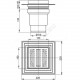 Трап регулируемый с гидрозатвором Дн 110 с пластиковой решёткой 150х150мм вертикальный выпуск Alca Plast APV11