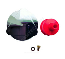 Маховик для смесителя пластик вставка красная+винт М4 ECO Vidima B960348AA