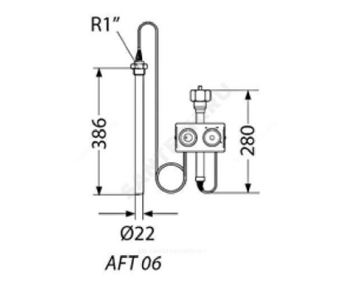 Элемент термостатический AFT 06 датчик с гильзой Ру40 Тн=20 +90С Danfoss 065-4391