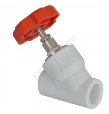 Клапан (вентиль) PP-R запорный белый внутренняя пайка Дн 20х45гр VALFEX 10174020