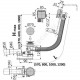 Слив-перелив для ванны плоский полуавтоматический (тросик) с переходной трубкой 10гр. 40/50 Alca Plast A566-273133-120