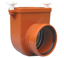 Клапан обратный канализационный коричневый Дн 160 б/нап с заслонкой из нерж стали, монтажным лючком HL 715.0