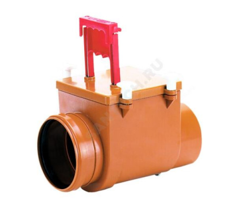 Клапан обратный канализационный коричневый Дн 160 б/нап с заслонкой из нерж стали, монтажным лючком HL HL 715.1