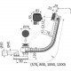 Слив-перелив для ванны плоский полуавтоматический (тросик) с переходной трубкой 10гр. 40/50 Alca Plast A564BLACK-120