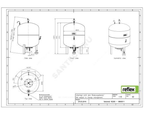 Ёмкость основная VG 200 л 6 бар Reflex